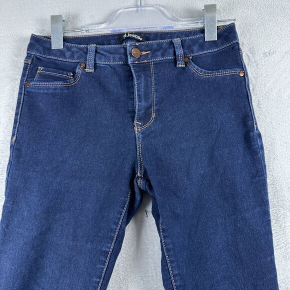 D Jeans Skinny Jeans Womens Size 6 Mid Rise Dark Wash Five Design Pockets Blue - Picture 3 of 12